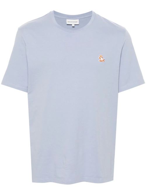 T-shirt in jersey di cotone azzurro Maison Kitsuné | LM00110KJ0008P419